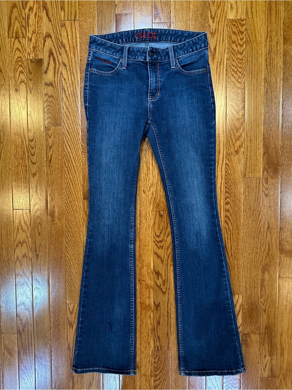 Kimes Ranch Chloe dark wash mid rise boot cut jeans women’s size 2/34 EUC